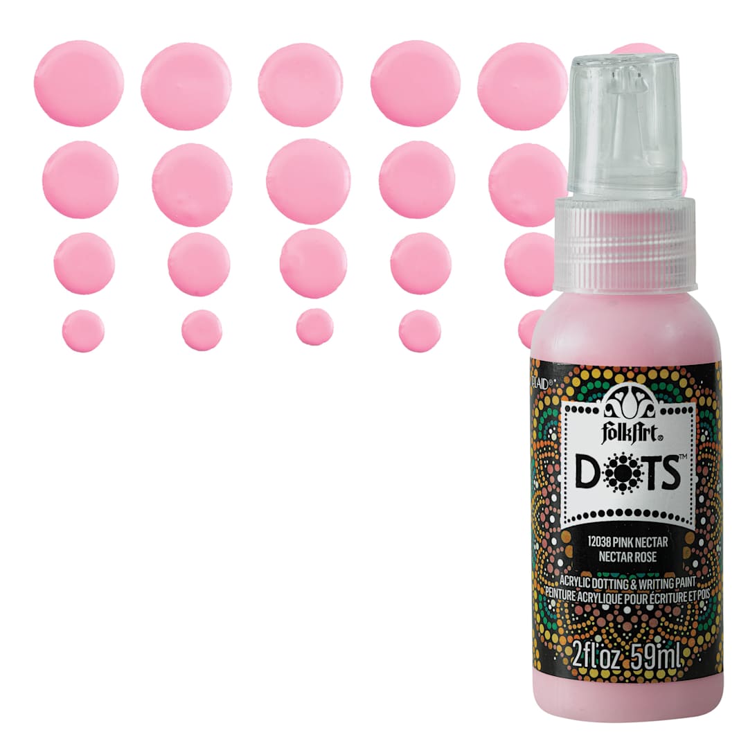 Open in modal - FolkArt Dots Acrylic Paint - Pink Nectar, 2 oz bottle and swatch