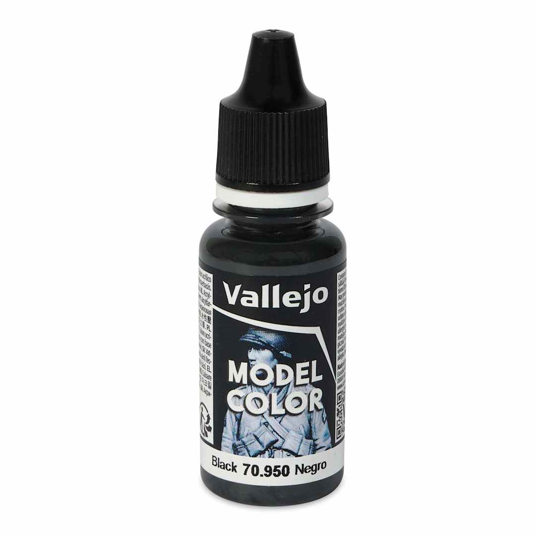 Open in modal - Vallejo Acrylic Model Color Paint - Black, 18 ml