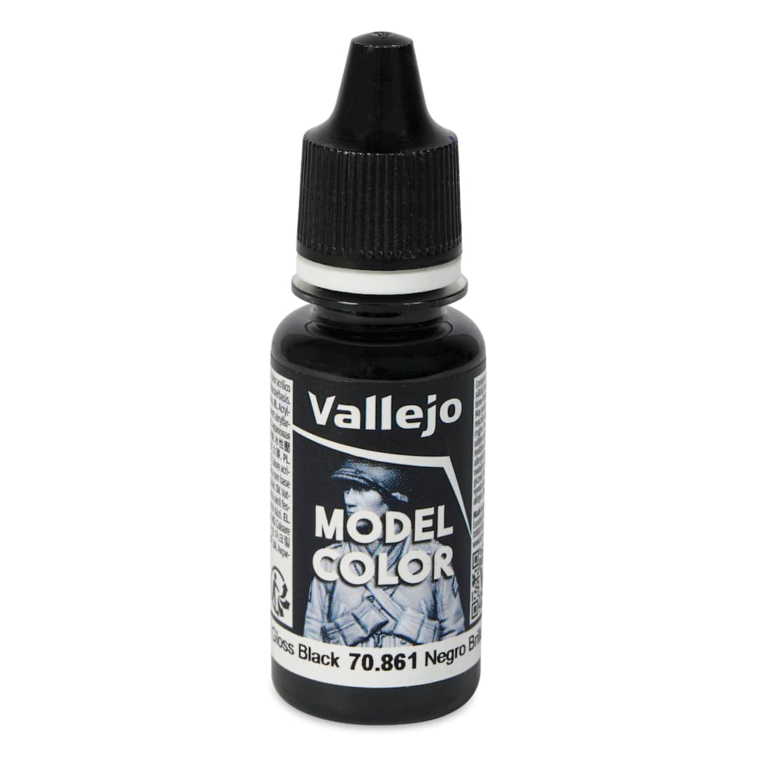 Open in modal - Vallejo Acrylic Model Color Paint - Gloss Black, 18 ml