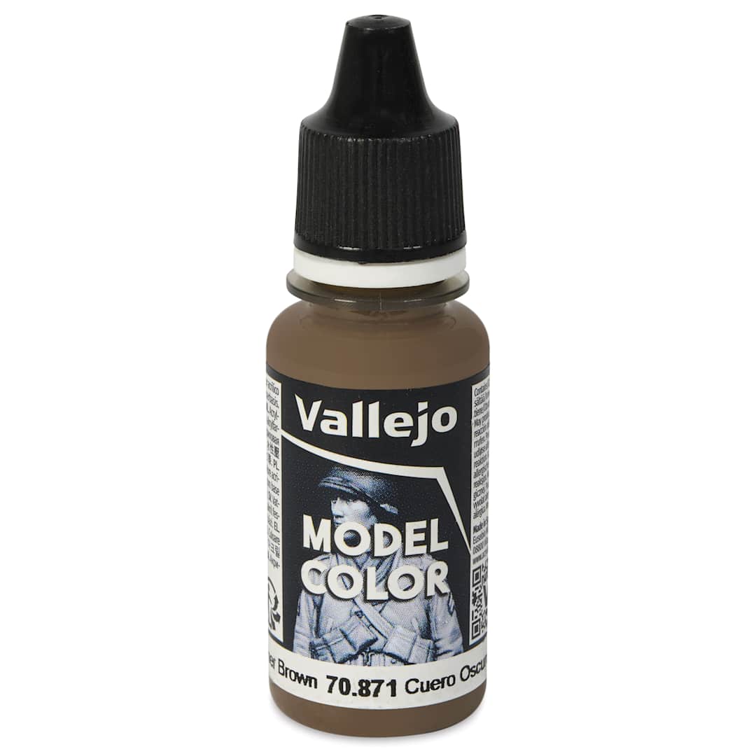 Open in modal - Vallejo Acrylic Model Color Paint - Leather Brown, 18 ml