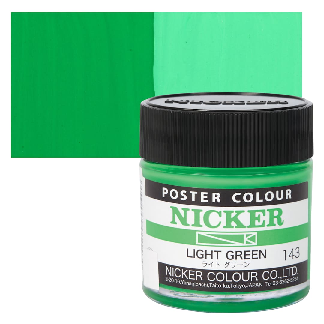 Open in modal - Nicker Poster Colour Paint - Light Green, 40 ml jar and swatch