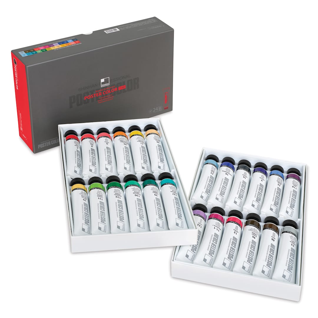 Open in modal - ShinHan Professional Poster Color Paints - Set of 24, Set B Colors, 40 ml