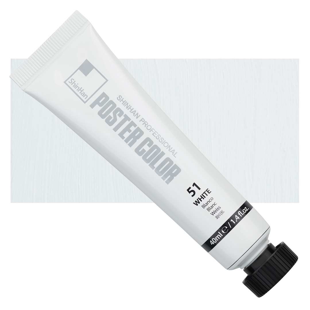 Open in modal - ShinHan Professional Poster Color Paint - White, 40 ml tube