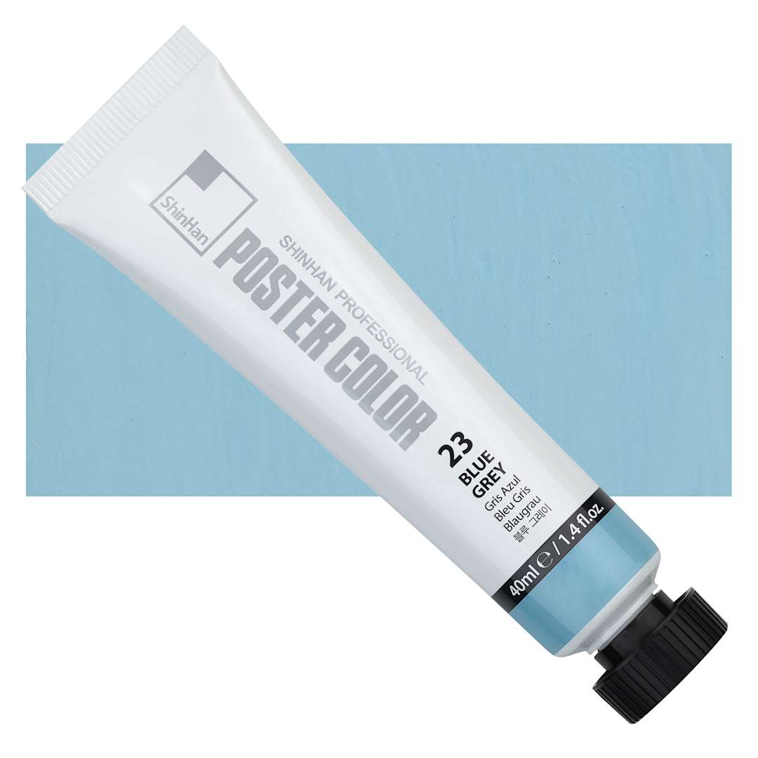 Open in modal - ShinHan Professional Poster Color Paint - Blue Grey, 40 ml tube and swatch