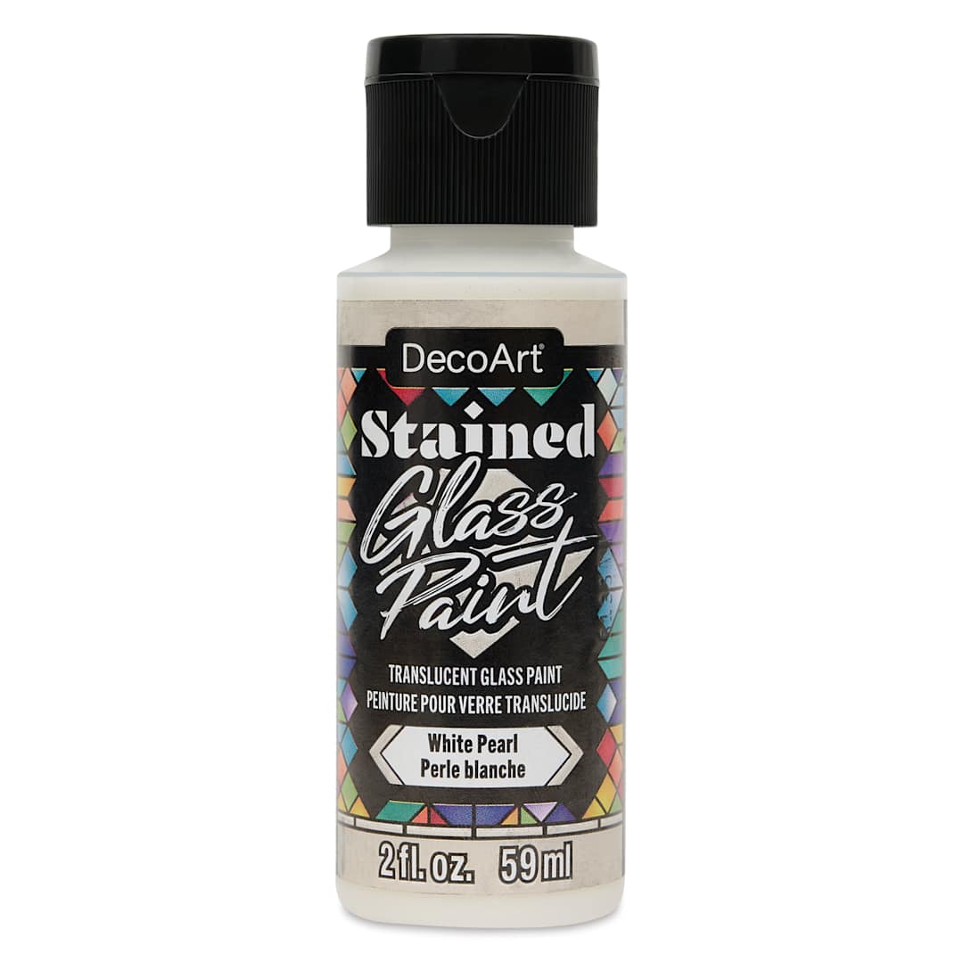 Open in modal - DecoArt Stained Glass Paint - White Pearl, 2 oz bottle