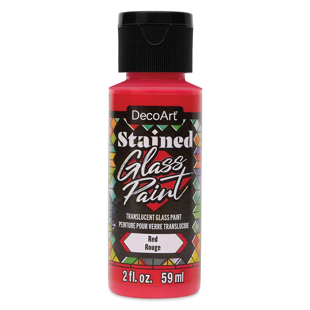 Open in modal - DecoArt Stained Glass Paint - Red, 2 oz bottle