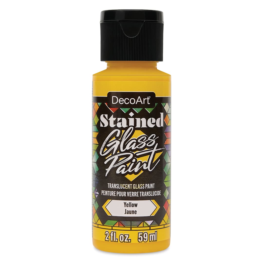 Open in modal - DecoArt Stained Glass Paint - Yellow, 2 oz bottle