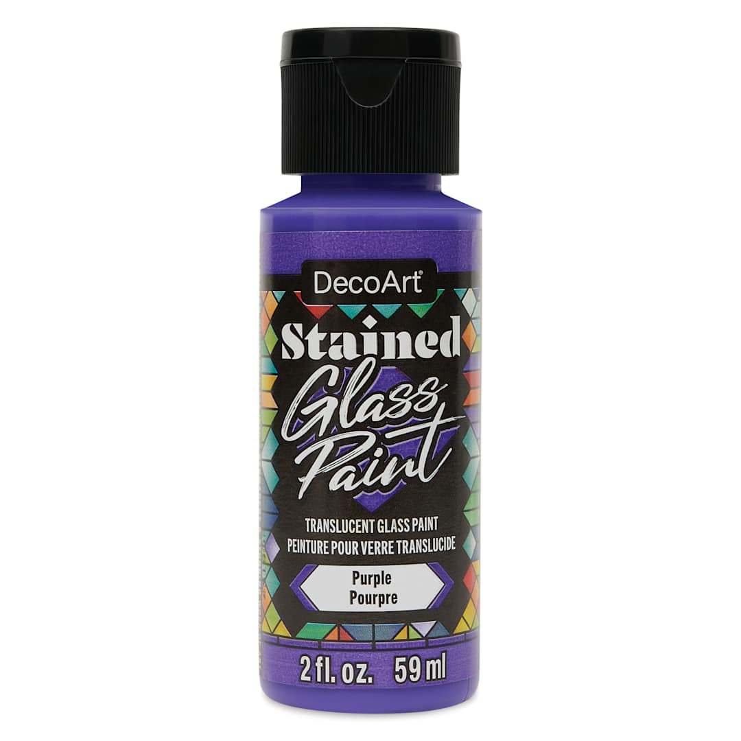 Open in modal - DecoArt Stained Glass Paint - Purple, 2 oz bottle