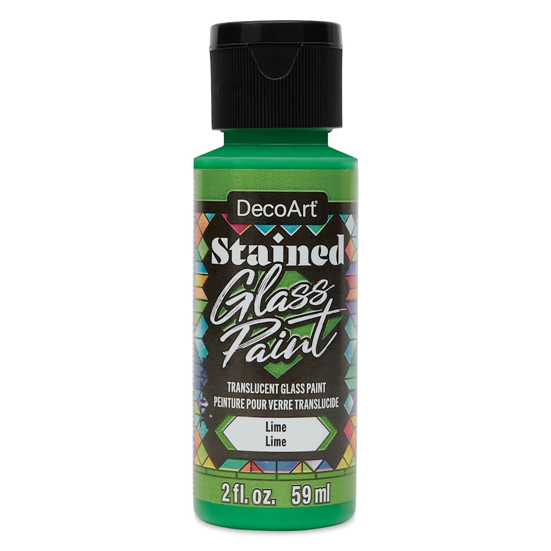 Open in modal - DecoArt Stained Glass Paint - Lime, 2 oz bottle