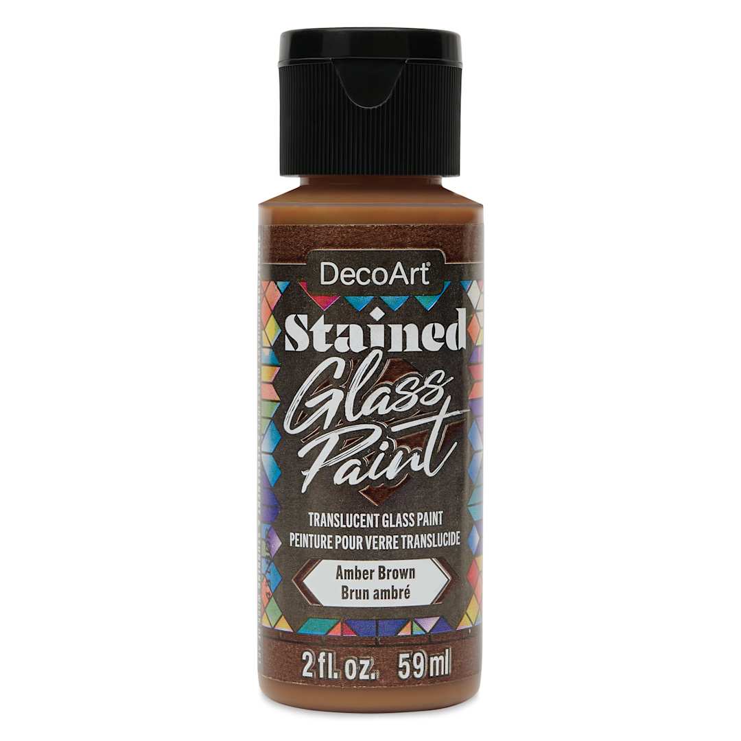 Open in modal - DecoArt Stained Glass Paint - Amber Brown, 2 oz bottle