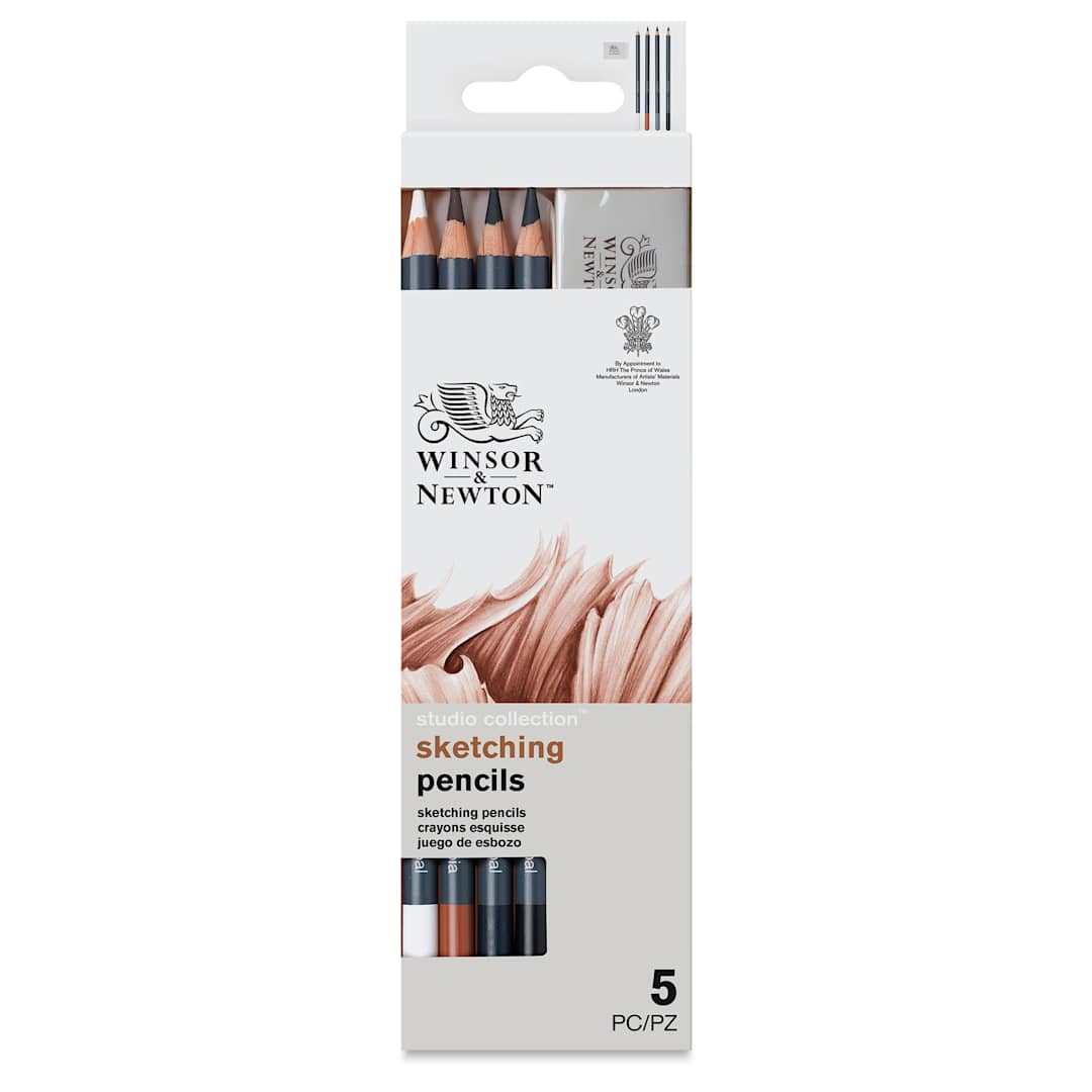 Open in modal - Winsor & Newton Studio Collection Sketching Pencils - Set of 5, front of the packaging