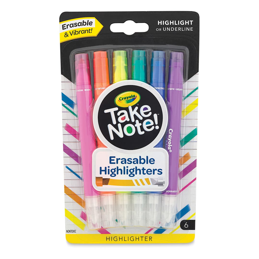 Open in modal - Crayola Take Note Erasable Highlighter Set
