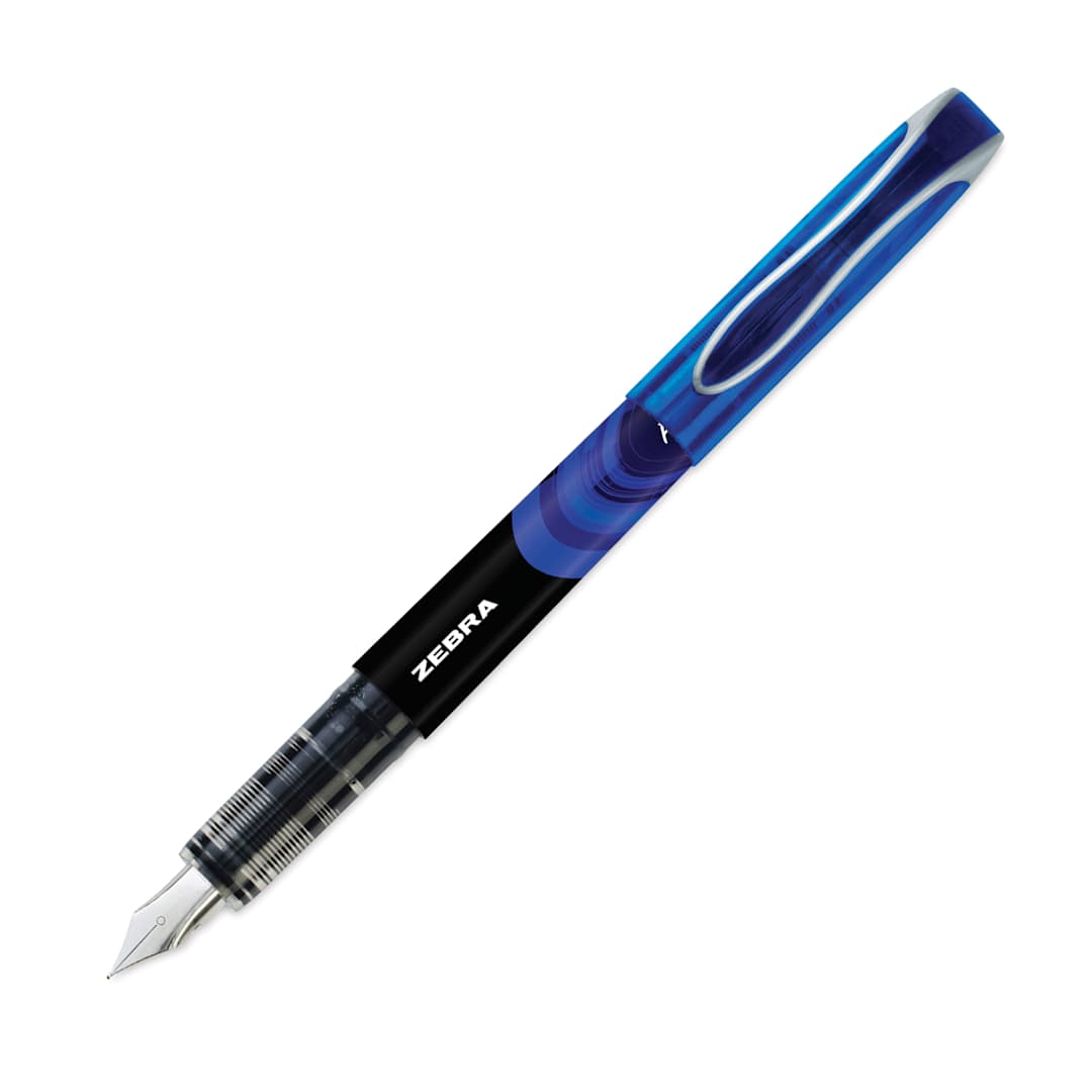 Open in modal - Zebra Fountain Pen - Blue, cap off