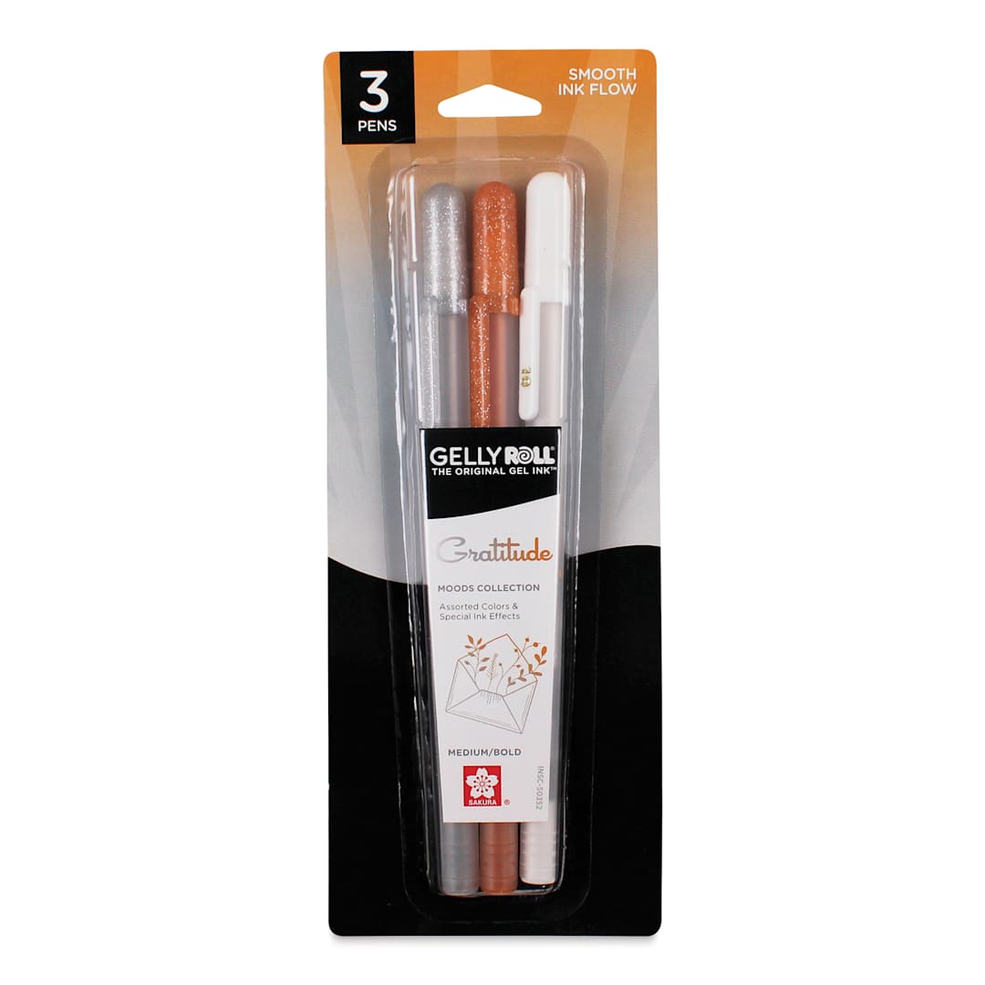 Open in modal - Sakura Gelly Roll Moods Collection Pens - Gratitude, Set of 3, front of the packaging