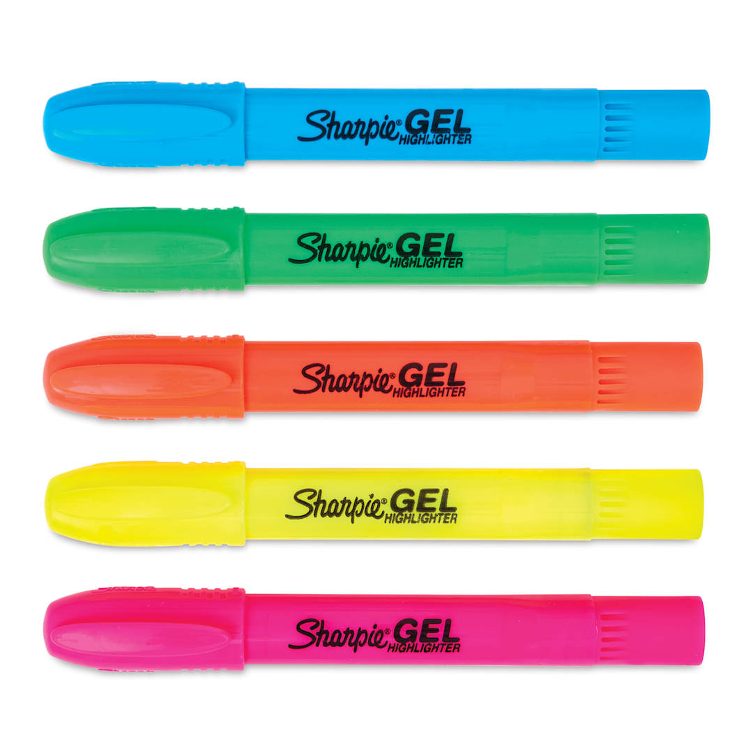 Open in modal - Sharpie Gel Highlighters - Set of 5, markers with cap on
