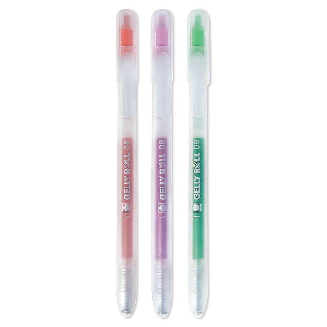 Open in modal - Sakura Gelly Roll Retractable Stardust Pen - Melon Mix, Medium Tip, Set of 3