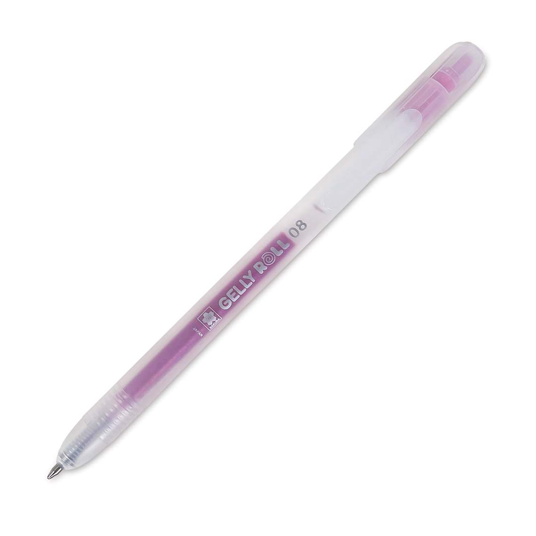 Open in modal - Sakura Gelly Roll Retractable Stardust Pen - Pink Star, tip extended