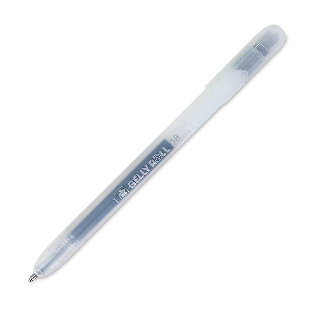 Open in modal - Sakura Gelly Roll Retractable Stardust Pen - Silver Star, tip extended