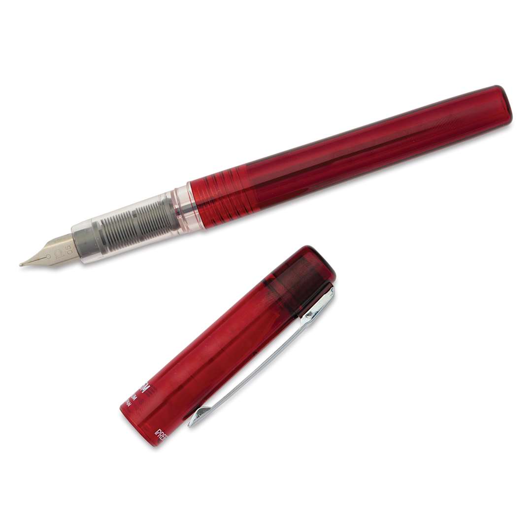 Open in modal - Platinum Prefounte Fountain Pen - Crimson Red, Medium, with cap