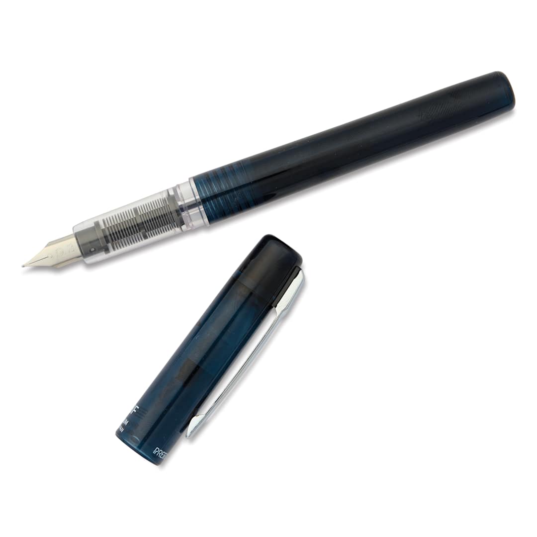 Open in modal - Platinum Prefounte Fountain Pen - Graphite Blue, Fine, with cap