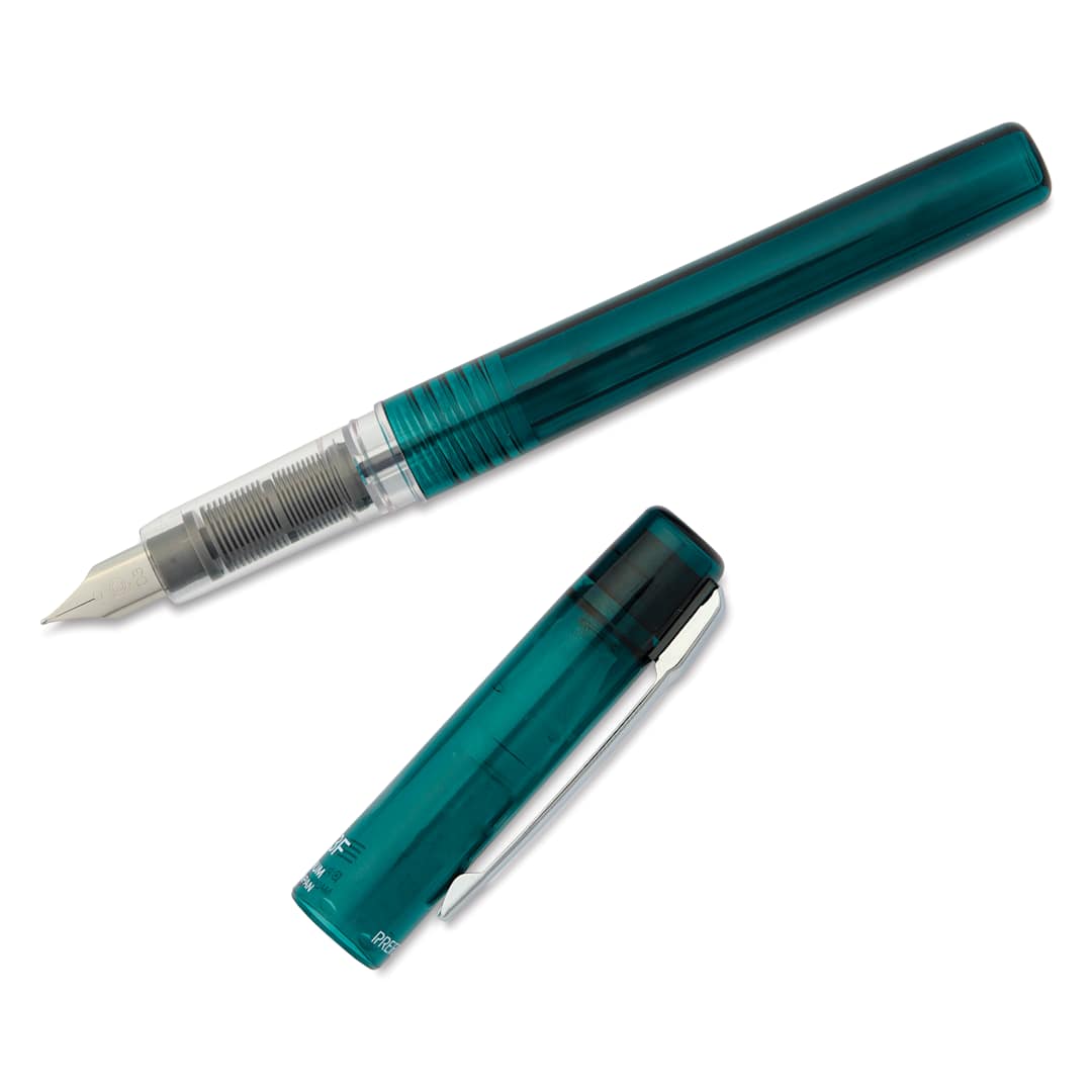 Open in modal - Platinum Prefounte Fountain Pen - Dark Emerald, Fine, with cap