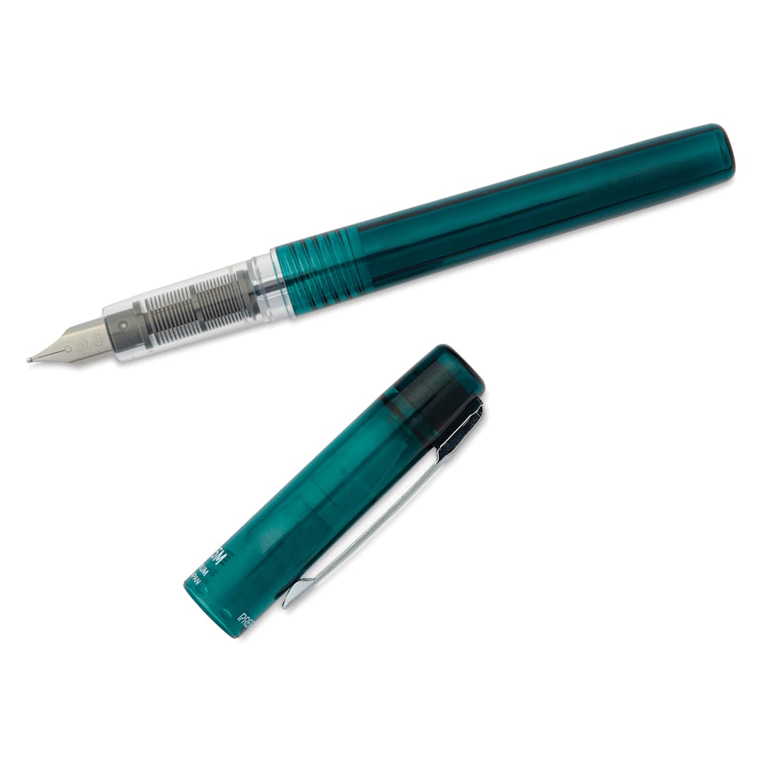 Open in modal - Platinum Prefounte Fountain Pen - Dark Emerald, Medium, with cap