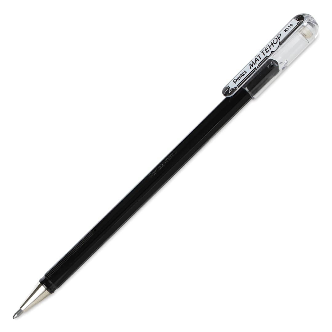 Open in modal - Pentel Arts Hybrid Mattehop Gel Roller Pen - Matte Black