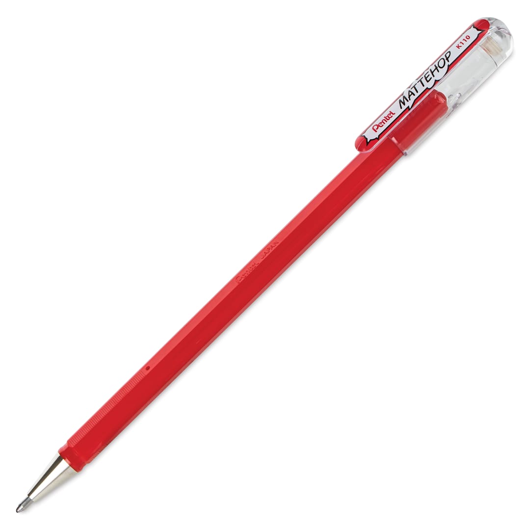 Open in modal - Pentel Arts Hybrid Mattehop Gel Roller Pen - Matte Red
