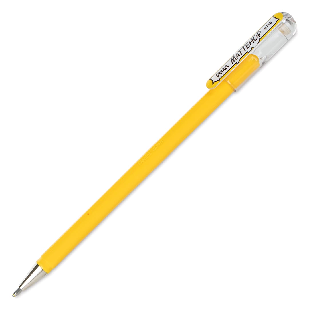 Open in modal - Pentel Arts Hybrid Mattehop Gel Roller Pen - Matte Yellow