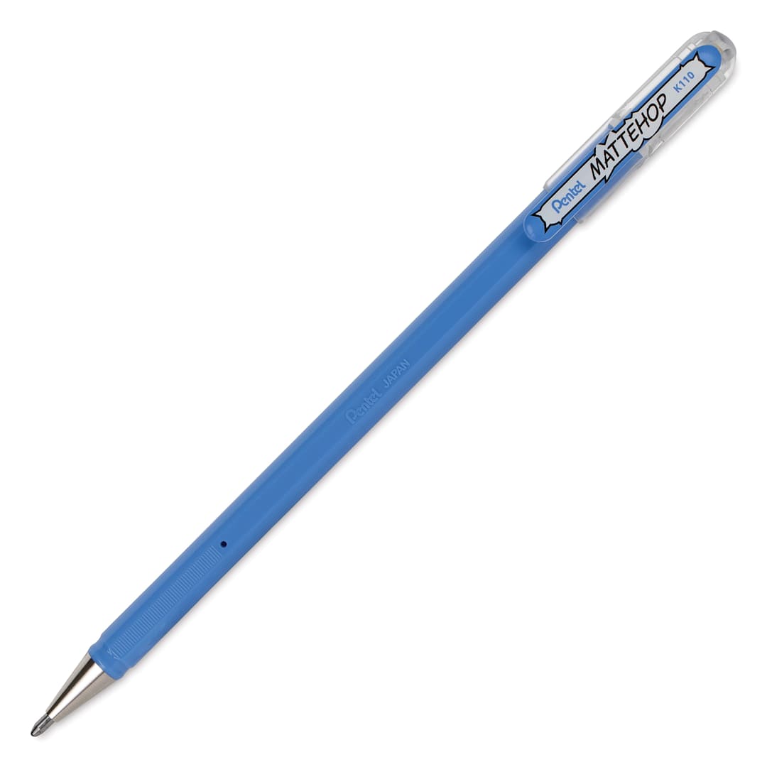 Open in modal - Pentel Arts Hybrid Mattehop Gel Roller Pen - Matte Sky Blue