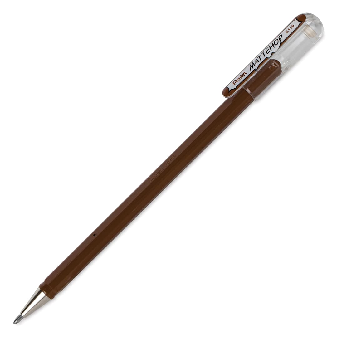 Open in modal - Pentel Arts Hybrid Mattehop Gel Roller Pen - Matte Brown