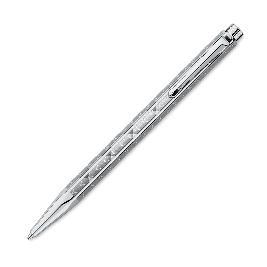 Open in modal - Caran d'Ache Ecridor Chevron Ballpoint Pen - Platinum Coated