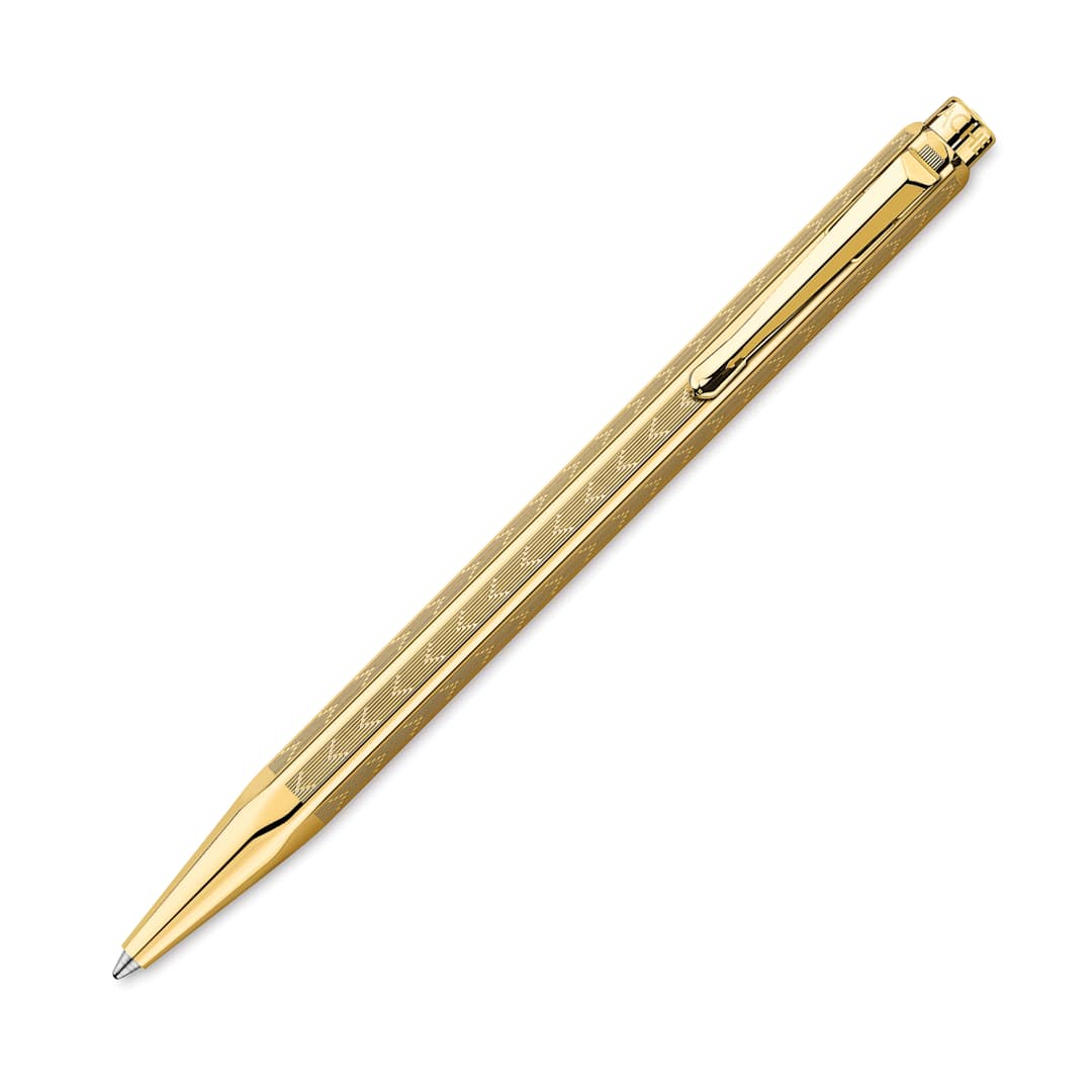 Open in modal - Caran d'Ache Ecridor Chevron Ballpoint Pen - Gilded