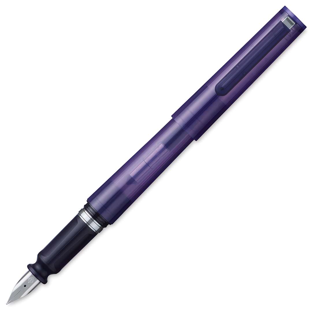 Open in modal - Sailor TUZU Adjust Fountain Pen - Translucent Violet, Fine, cap off