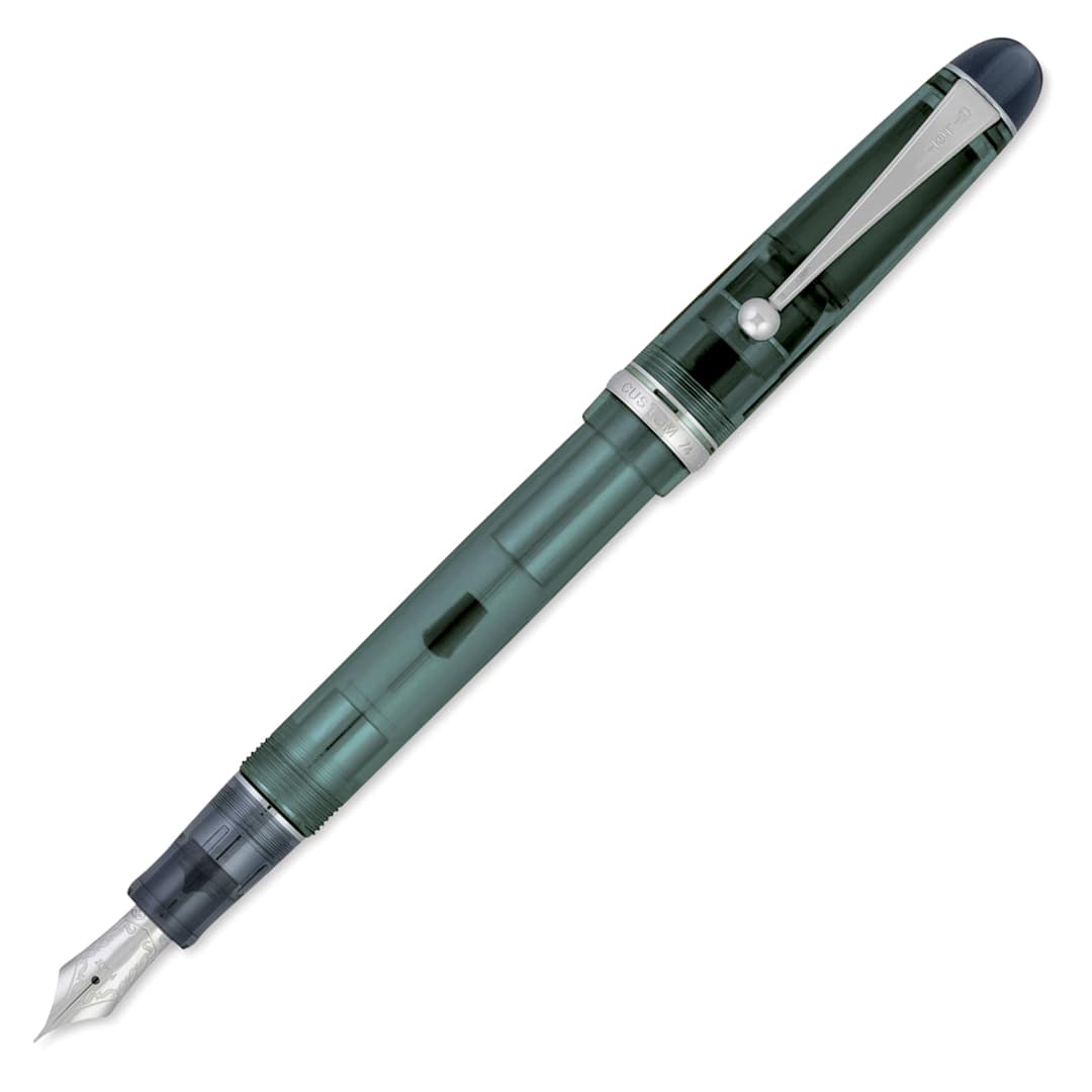 Open in modal - Pilot Custom 74 Fountain Pen - Forest Green, Medium, cap off