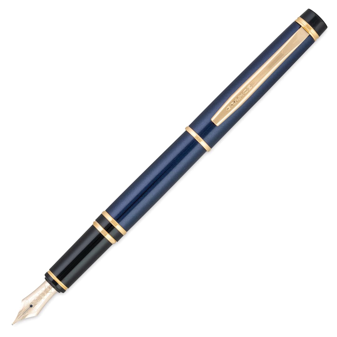 Open in modal - Pilot Grance Fountain Pen - Navy, cap off (image may show a different size nib)