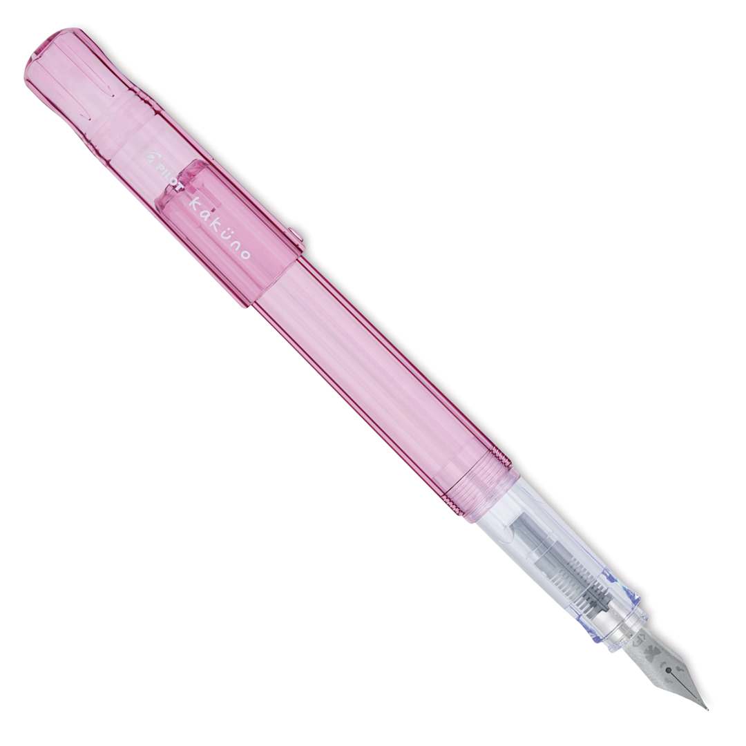Open in modal - Pilot Kakuno Fountain Pen - Pink, Fine Nib, cap off