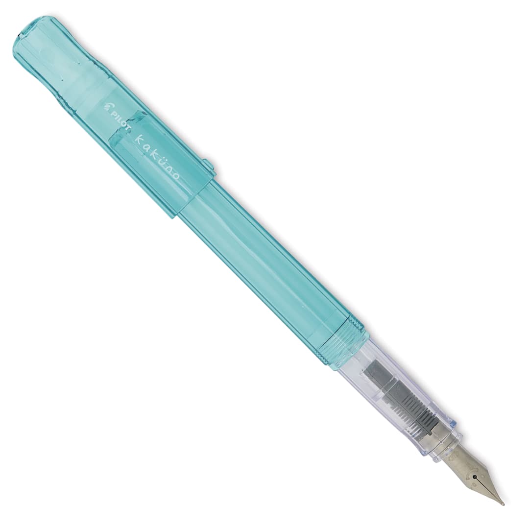 Open in modal - Pilot Kakuno Fountain Pen - Aqua, Medium Nib, cap off