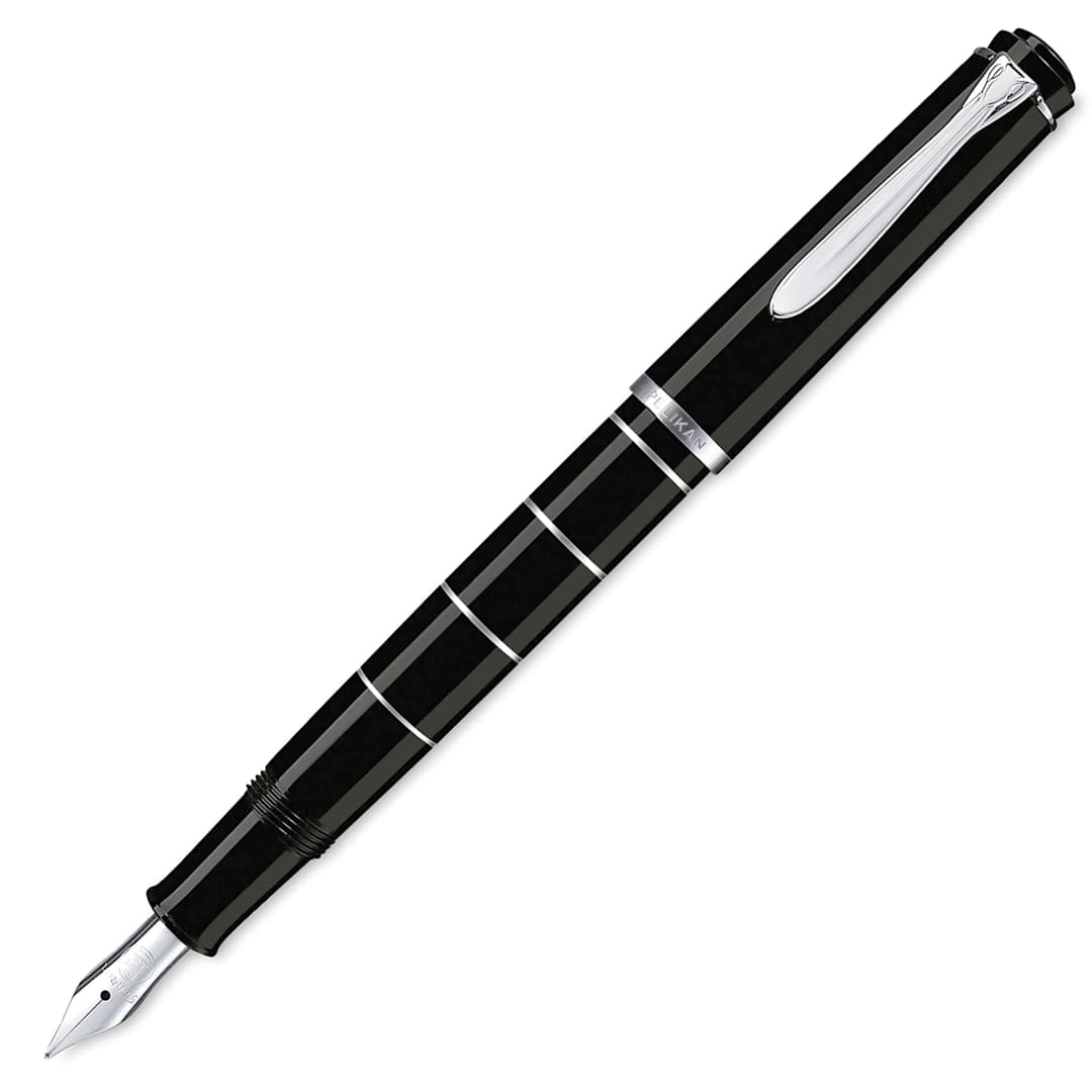 Open in modal - Pelikan M215 Fountain Pen - Black, Medium Nib (image may show different size nib) 