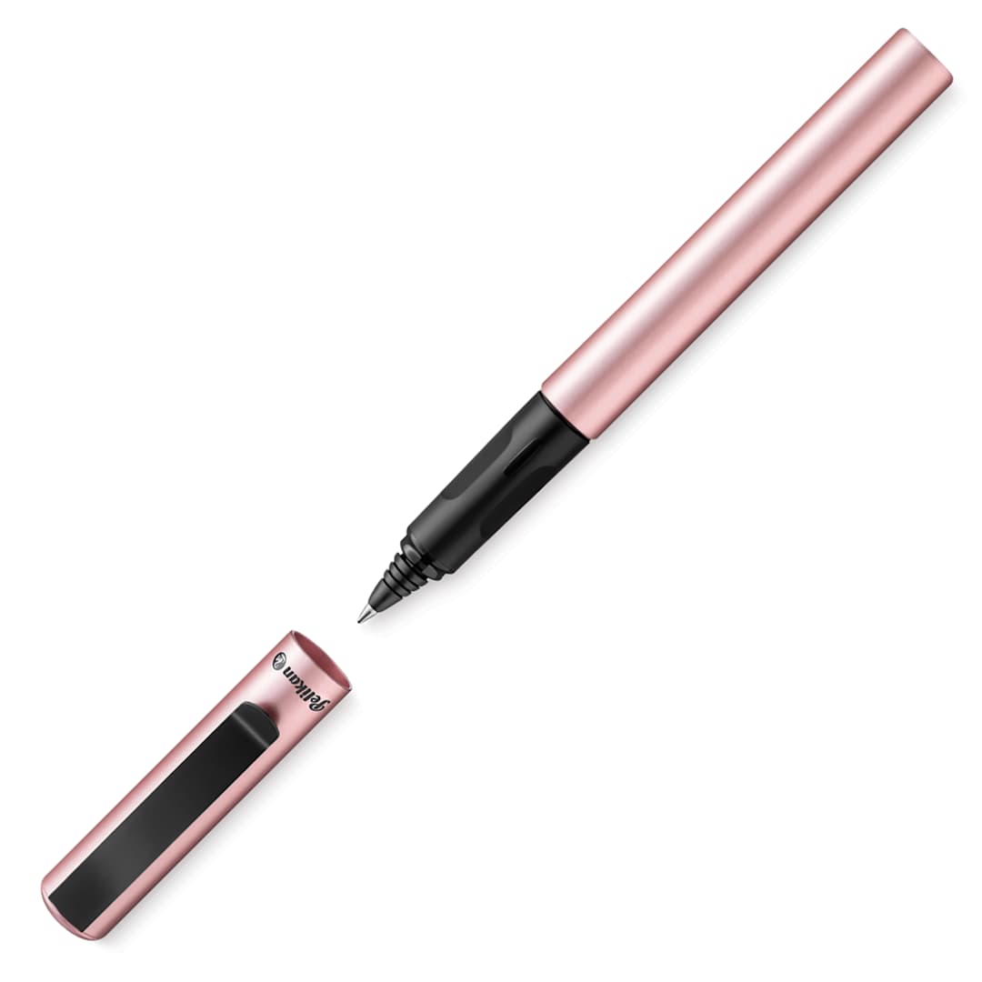 Open in modal - Pelikan Pina Colada Rollerball Pen - Rose with cap off