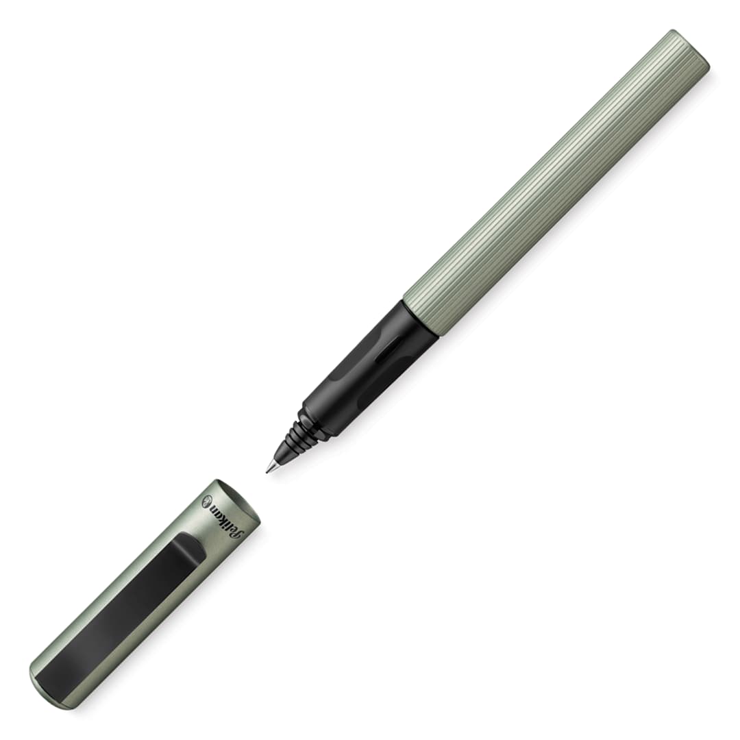 Open in modal - Pelikan Pina Colada Rollerball Pen - Olive with cap off