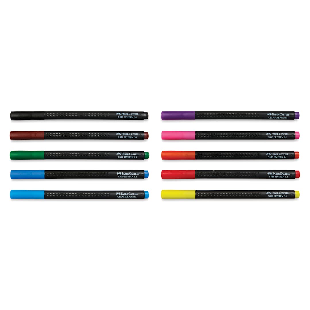 Open in modal - Faber-Castell Black Edition Grip Fineliners - Assorted Colors, Set of 10