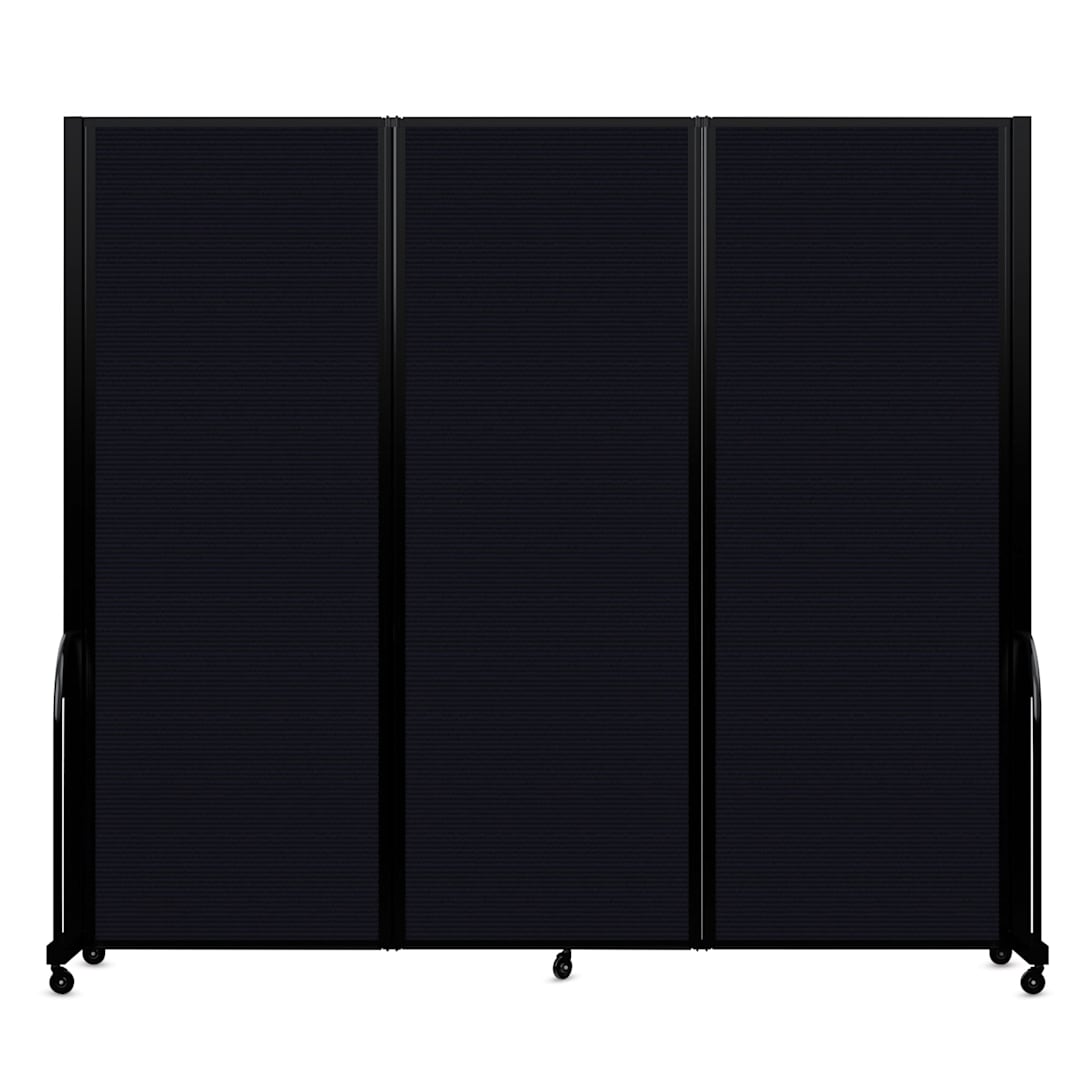 Open in modal - Screenflex Full Motion Room Divider - Black, 3 Panel