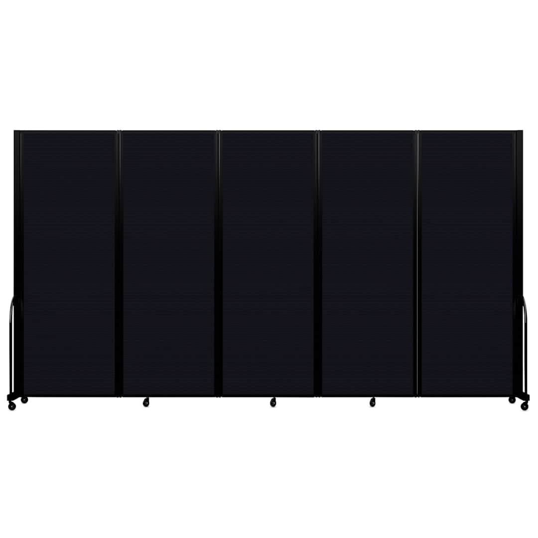 Open in modal - Screenflex Full Motion Room Divider - 7'6" x 14'1", Black, 5 Panel