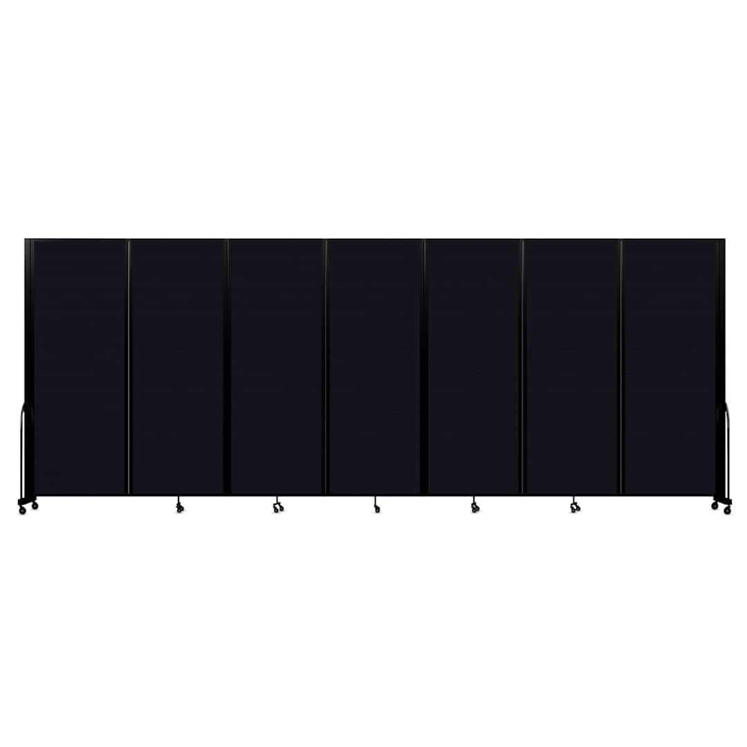 Open in modal - Screenflex Full Motion Room Divider - 7'6" x 19'7", Black, 7 Panel