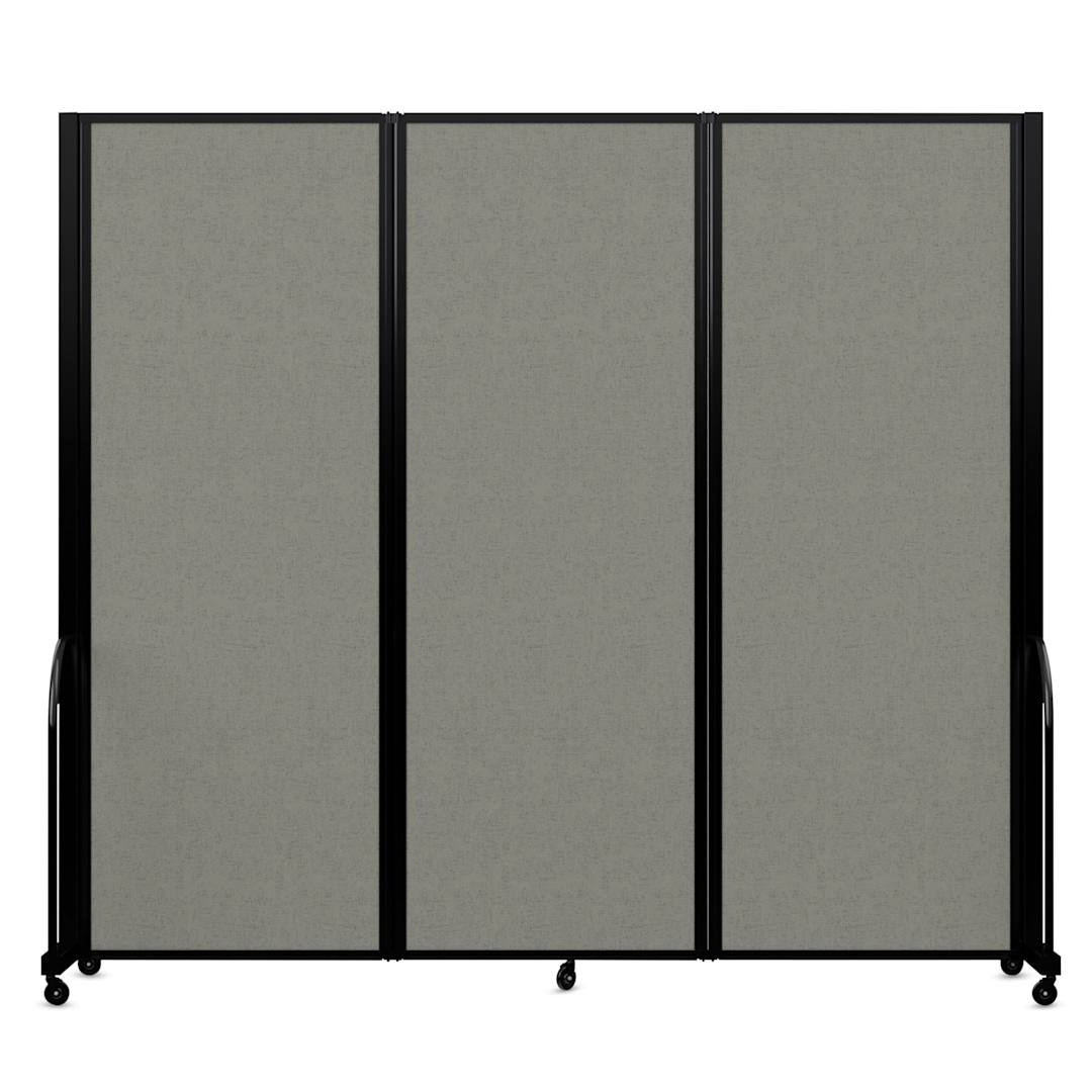 Open in modal - Screenflex Full Motion Room Divider - 7'6" x 8'7", Gray Smoke, 3 Panel
