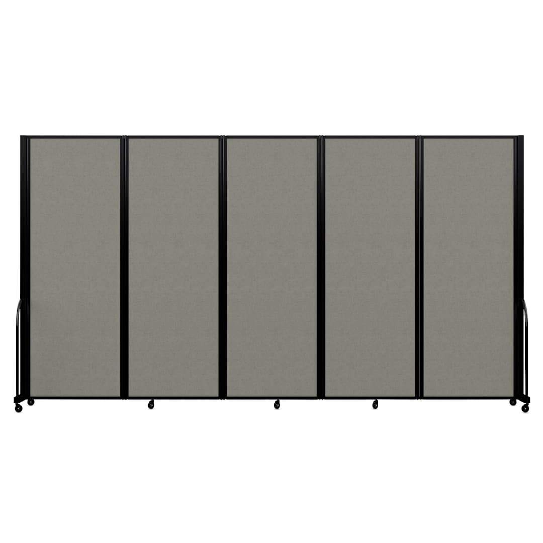 Open in modal - Screenflex Full Motion Room Divider - 7'6" x 14'1", Gray Smoke, 5 Panel