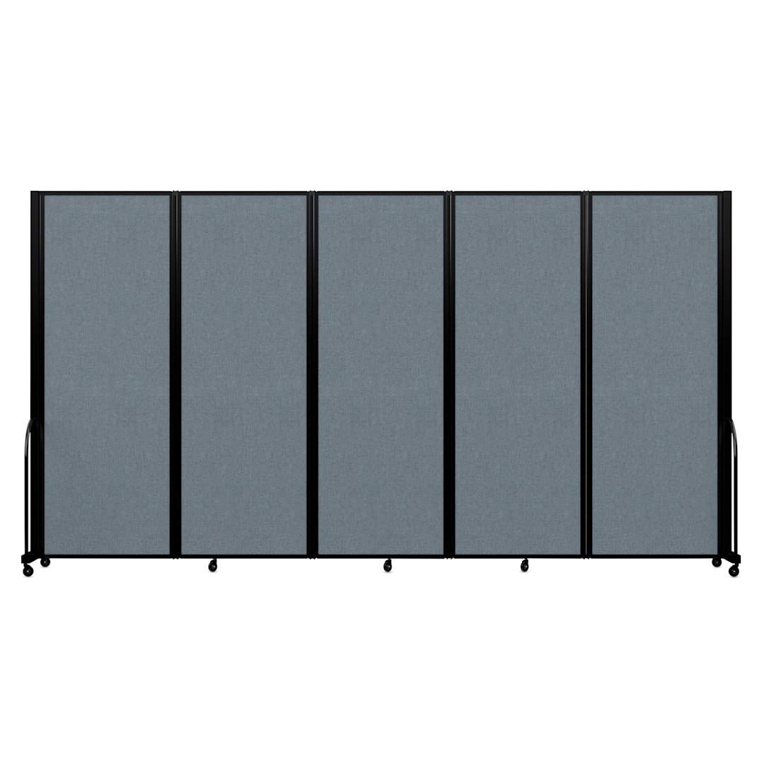 Open in modal - Screenflex Full Motion Room Divider - 7'6" x 14'1", Summer Blue, 5 Panel