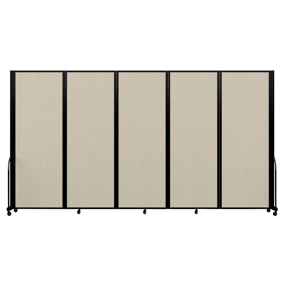 Open in modal - Screenflex Full Motion Room Divider - 7'6" x 14'1", Sand, 5 Panel