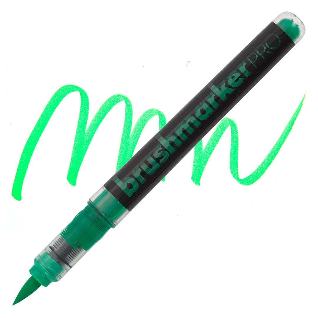 Open in modal - Karin Brushmarkers Pro Marker - Neon Green, swatch and marker